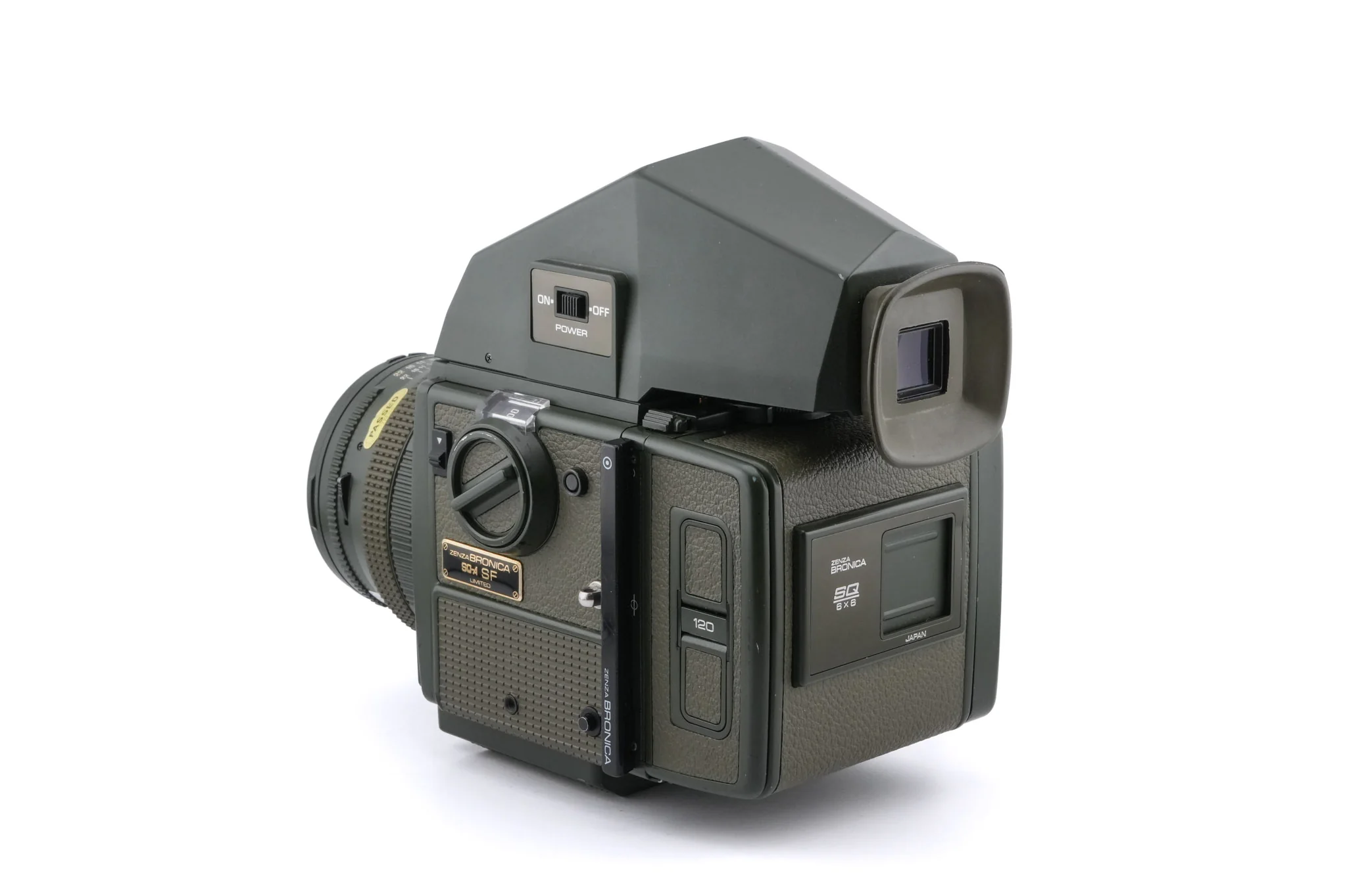 Zenza Bronica SQ-A SF (Safari) + Waist Level Finder SF (Safari) + Speed Grip S Winder SF (Safari) + SQ 6x6 120 Roll Film Back SF (Safari) + 80mm f2.8 Zenzanon-S SF (Safari) + AE Prism Finder S SF (Safari) + SQ Bellows Shade (Safari) - Image 4